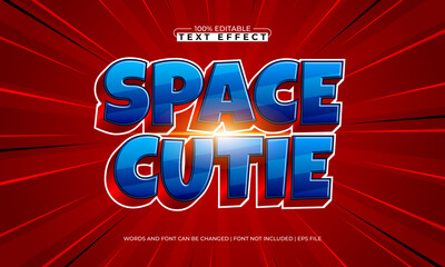 space cutie editable galaxy text effect with stars and nebula glow