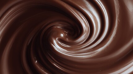 Swirling Melted Chocolate Texture Close-Up
