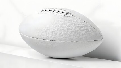 White Football on White Surface with Minimalist Background and Soft Lighting