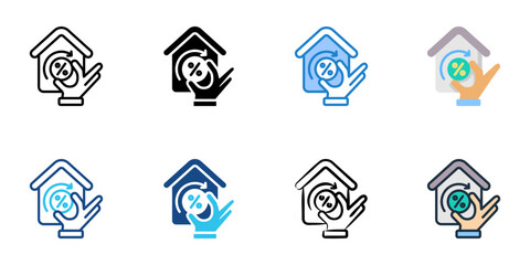 Obraz premium Adjustable rate mortgage icon set multiple style collection 