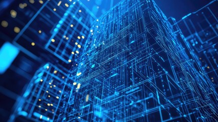 Digital city network conceptualizing global data connection