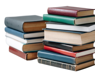 A stack of colorful books for reading enthusiasts.