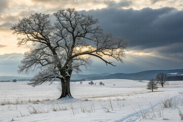 Vibrant green foliage on a mature, wide-crowned tree, ready for use as a graphic element or design asset