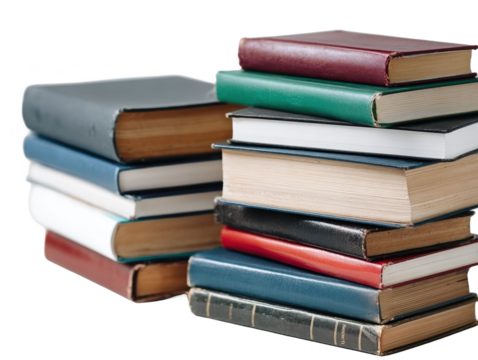 A stack of colorful books for reading enthusiasts.