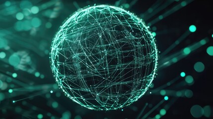 Global network connectivity concept with digital data sphere