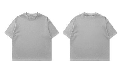Naklejka premium Display your designs with this versatile heather grey t-shirt mockup, showcasing front and back views for apparel branding projects