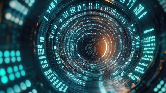 Digital tunnel transmitting binary data and information flow