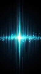 Abstract Glowing Blue Light Vertical Lines on Black Background