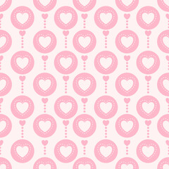 Cute pink heart lock and key seamless pattern, perfect for Valentine’s Day, love-themed stationery, fabric, packaging and digital backgrounds.