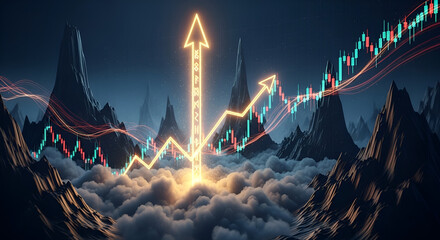 Financial Growth Ascending Through the Mountains A Visual Representation of Market Success