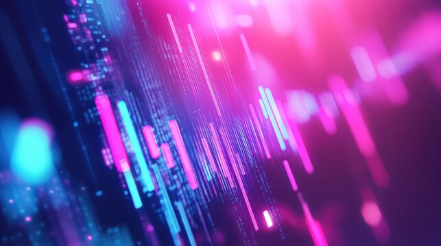 Financial data analyzing digital stock market chart