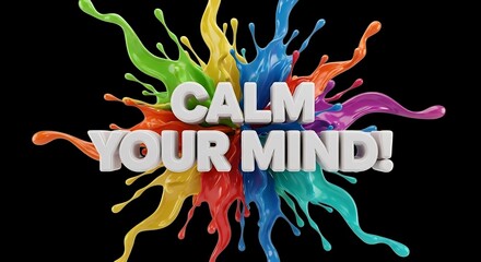 Find your inner peace with this vibrant message of calming your mind, perfect for meditation apps, wellness blogs, and stress reduction programs looking for colorful inspiration