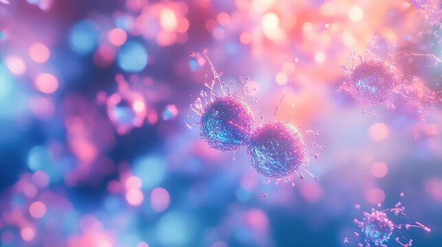 Cancer cells dividing, multiplying during mitosis process - Powered by Adobe