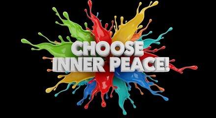Choose inner peace and vibrant joy with this colorful, uplifting design encouraging mindfulness and serenity, perfect for wellness brands and motivational content
