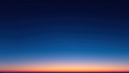 Peaceful twilight sky gradient with warm orange pink purple and cool blue colors. Serene sunset atmosphere with subtle horizon line creating tranquil evening scene.