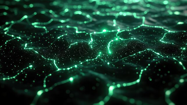 Digital network connecting data points in an abstract design - Powered by Adobe