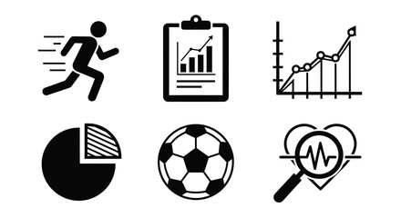 Sports health performance data analysis vector icon illustration