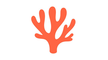 Simple orange coral illustration with multiple rounded branches on a plain white background