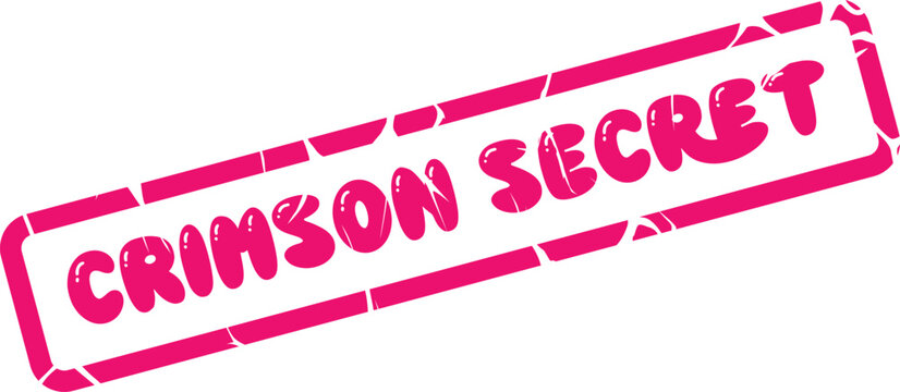 Energetic Crimson Secret Messaging Stamp with Playful Bubbly Lettering Style for Mysterious Revelations