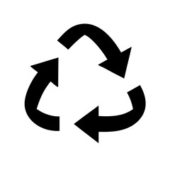 Recycle symbol with three arrows in a circular motion isolated on