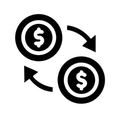 Money exchange isolated on representing financial transaction