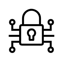 Cyber security lock icon isolated on