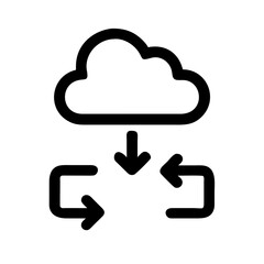 Cloud computing icon isolated on for data storage and sharing