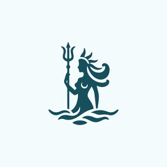 Aqua Goddess Trident Logo