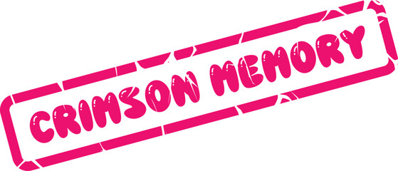 Nostalgic crimson Crimson Memory rectangular stamp illustration featuring an attractive distressed texture detail