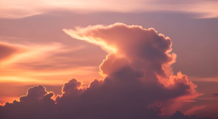 Capture the stunning beauty of a pink sunset with fiery clouds, perfect for travel blogs, inspirational content, or peaceful nature scenes. Evokes a calming atmosphere.