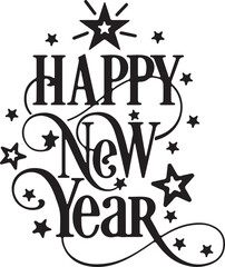 Happy New Year Celebration Background with Festive Lights and Sparkling Decorations