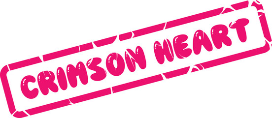 This playful pink textured stamp displays a prominent Crimson Heart message