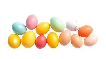 Colorful Easter Eggs, isolated on transparent background