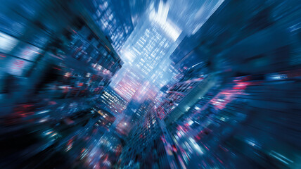 Urban Night Scene with Motion Blur and Neon