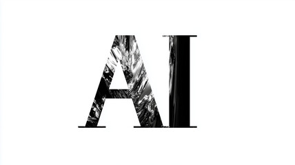 AI Typography with Black and White Texture