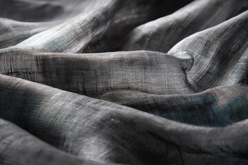 Abstract Textured Terrain With Digitized Structure in Varying Shades of Gray and Blue with a Fabric-Like Appearance