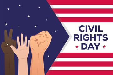 civil rights day background illustration in flat design