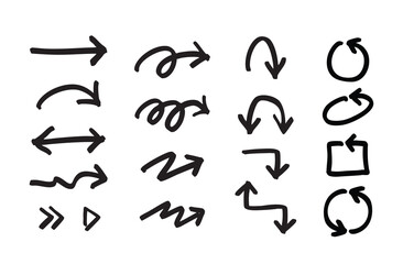 Set of Hand Drawn Arrow Vector Icons