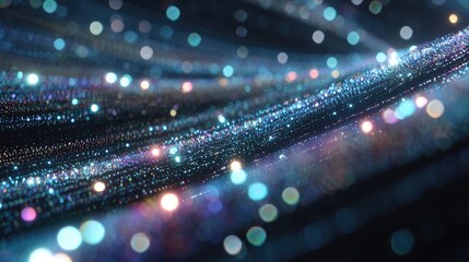 Digital data flowing particle stream forming wave pattern