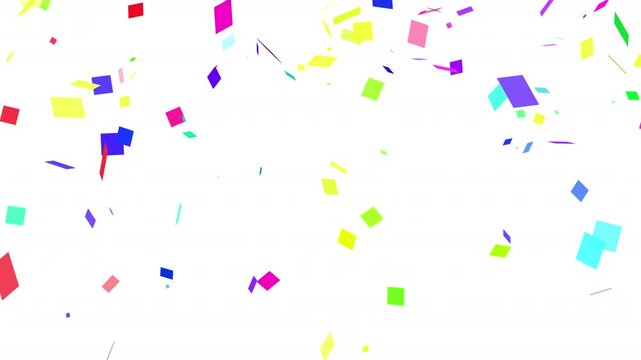  Animated of colorful confetti falling background video, Confetti celebratory explosion with elements on a background, Colorful confetti particles