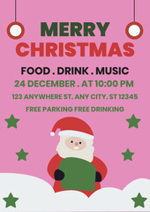 christmas flyerwith santa claus