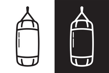Punching bag icon simple flat vector design isolated on white and black background for app and web design