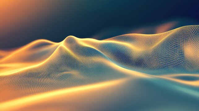 Digital data network waves flowing abstract technology background