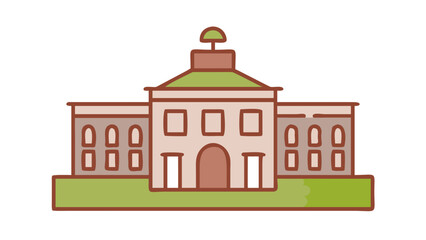 Obraz premium City Hall Icon Depicting a Government Structure
