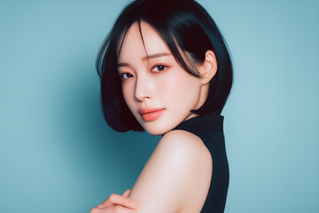 Fototapeta premium 透明感のある若い女性のビューティーポートレート