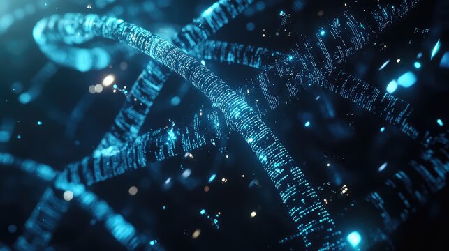 Digital dna strand representing genetic data and cybersecurity