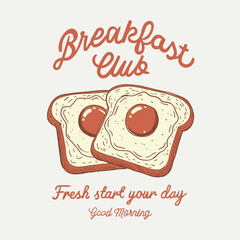 Hand drawn breakfast time vector design. Breakfast time vector design. Fresh start your day. Morning time