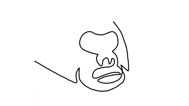 Continue line animation of gorilla