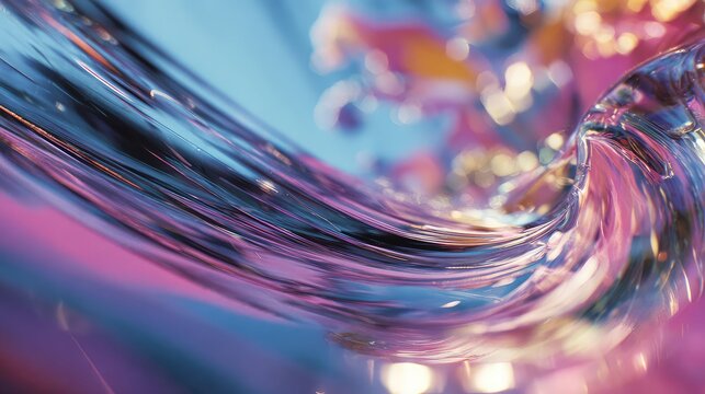 Liquid iridescent abstract background with vibrant neon colors - Powered by Adobe