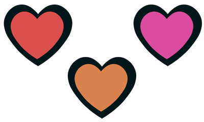 Heart shape cute art png pink full color